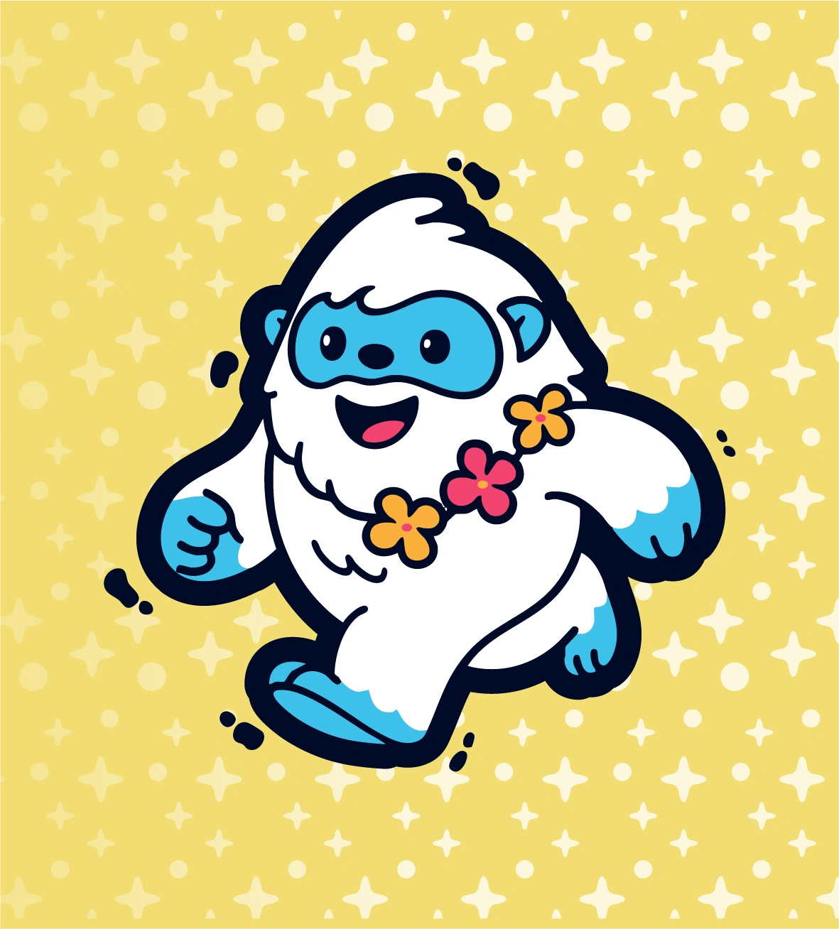 Hula Snow yeti mascot